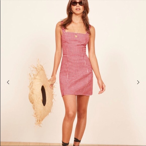 Reformation Dresses & Skirts - Reformation Brigitte Red Gingham Linen Dress